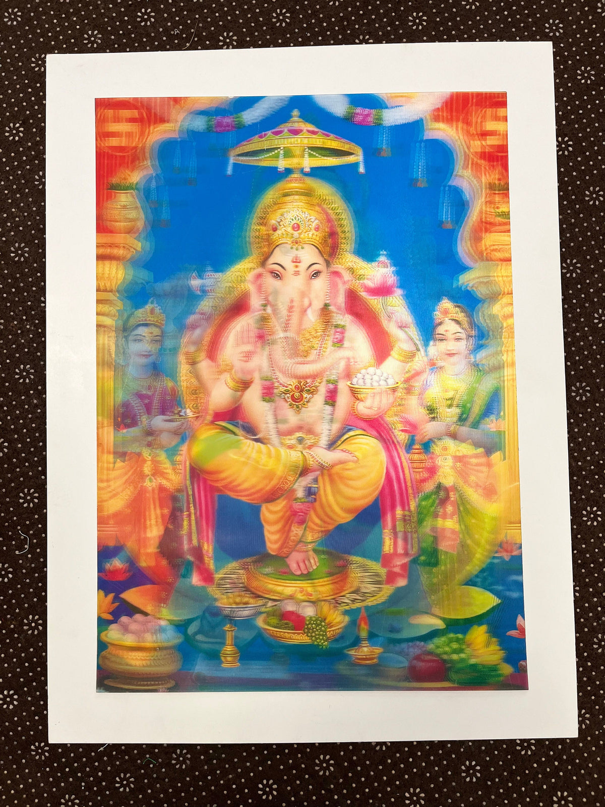 Hindu God 3D 5D Photo Print | Ganesh Laxmi Mata Radha Krishna Wall Art Decor