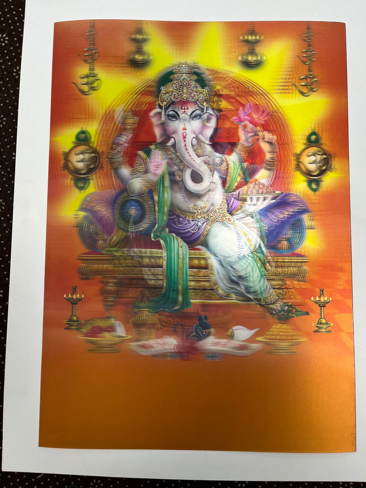 Hindu God 3D 5D Photo Print | Ganesh Laxmi Mata Radha Krishna Wall Art Decor