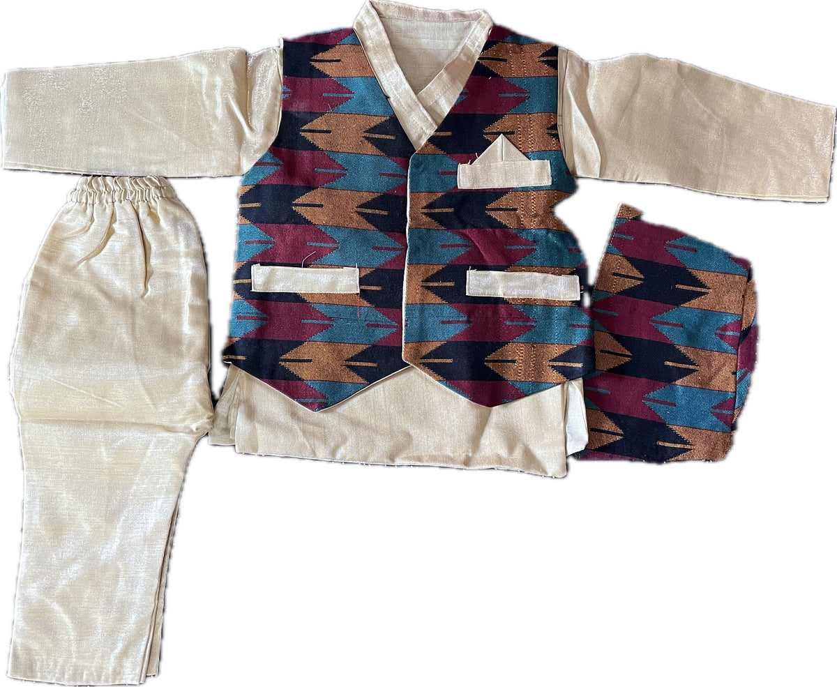 Baby Boy Pasni Dress | Weaning Rice Ceremony Outfit Nepali Traditional Daura Set