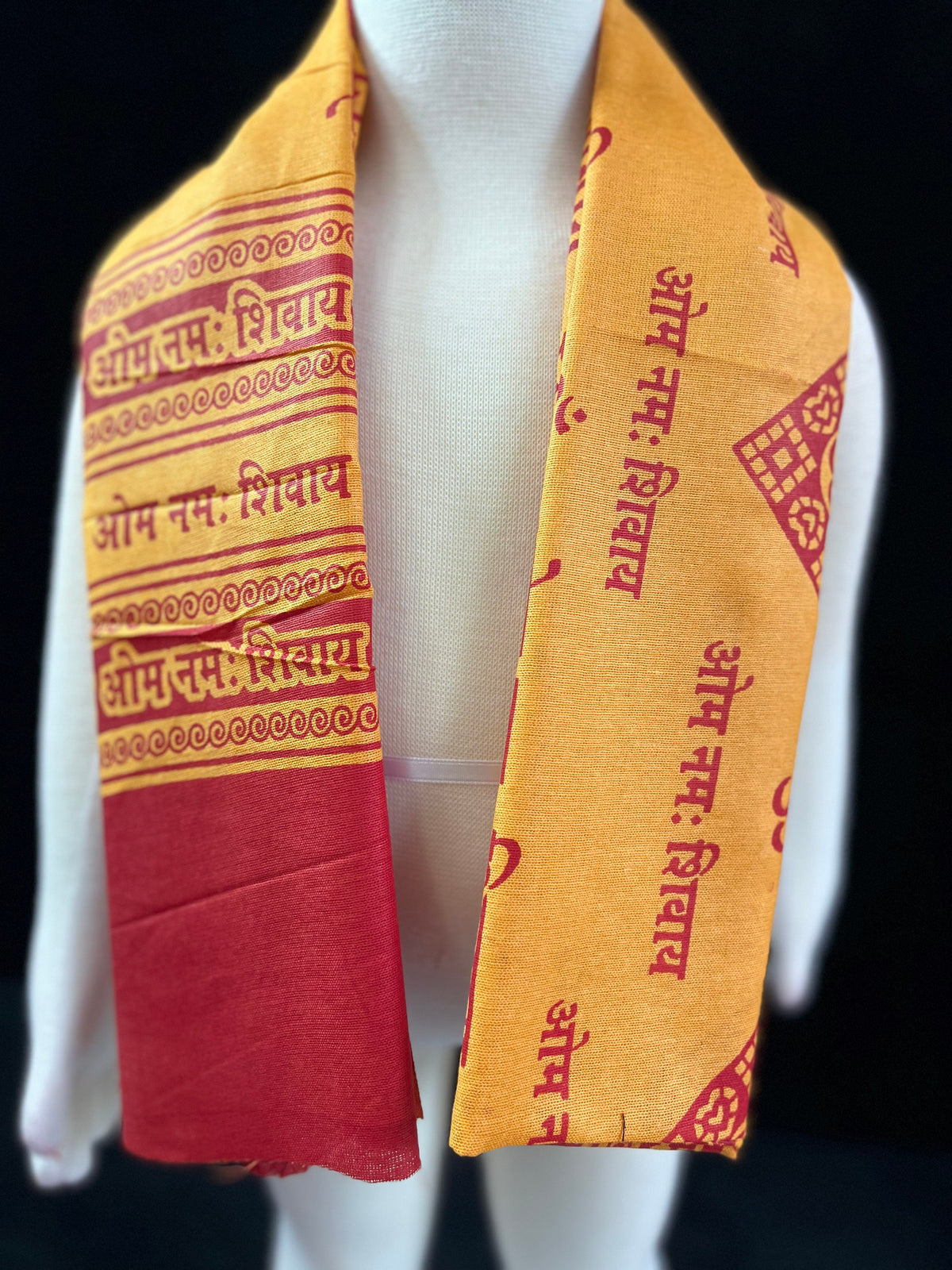 Cotton Altar Shawl | Om Namah Shivaya Hindu Prayer Wrap Meditation Scarf