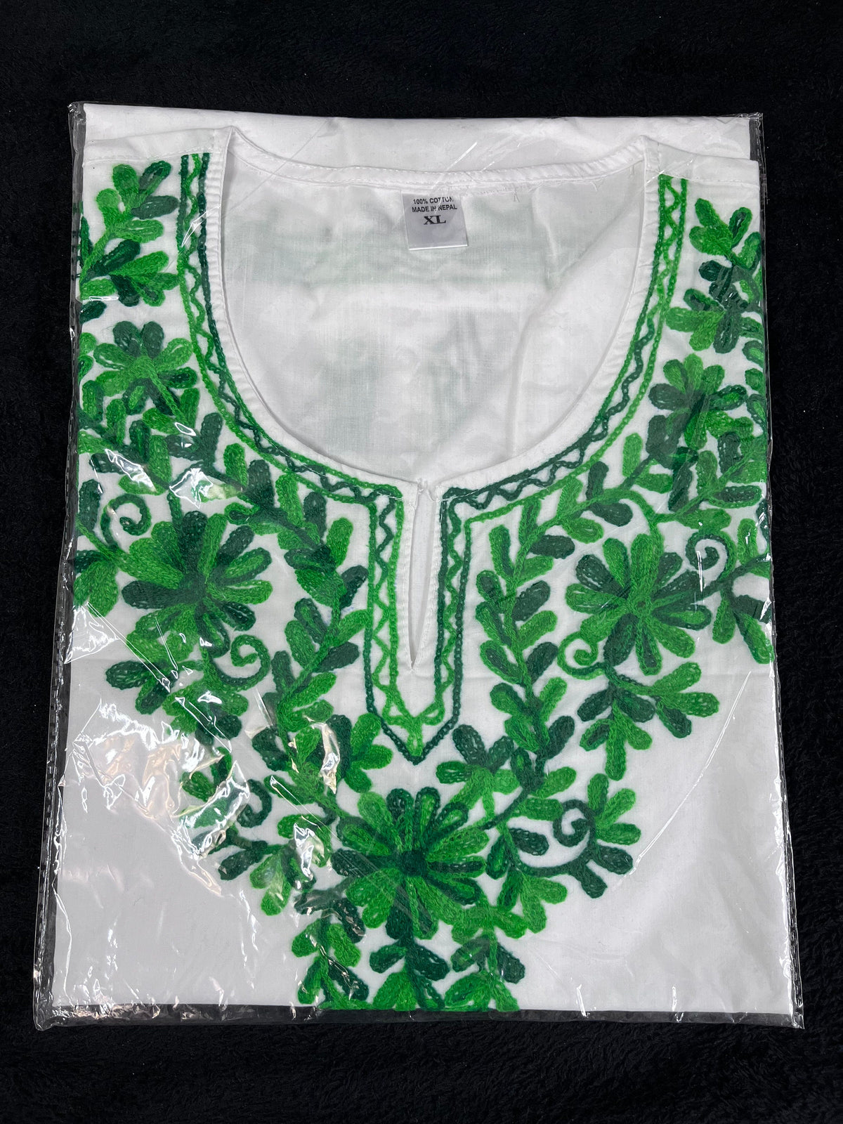 Embroidered Tunic Top | Floral Mandarin Collar Kashmiri Kurti for Women