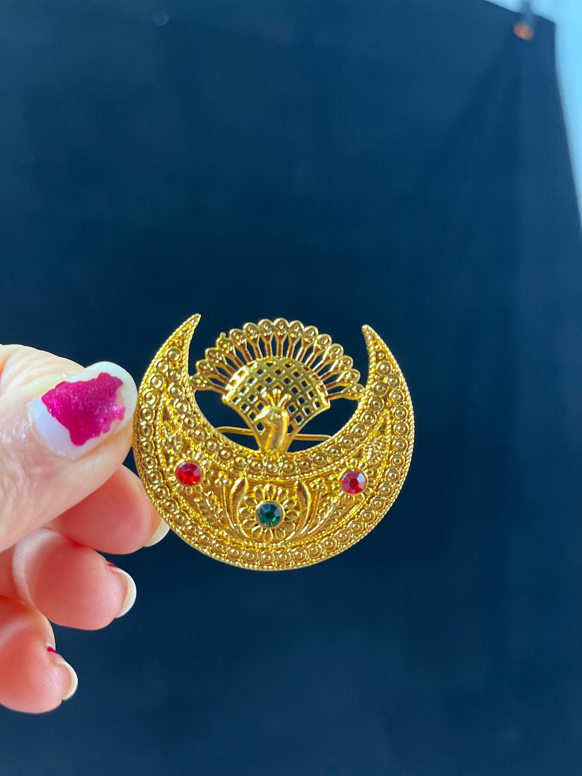 Gold Plated Chandrama Hair Pin | Nepali Traditional Jewelry for Women Wedding Hair Accessory