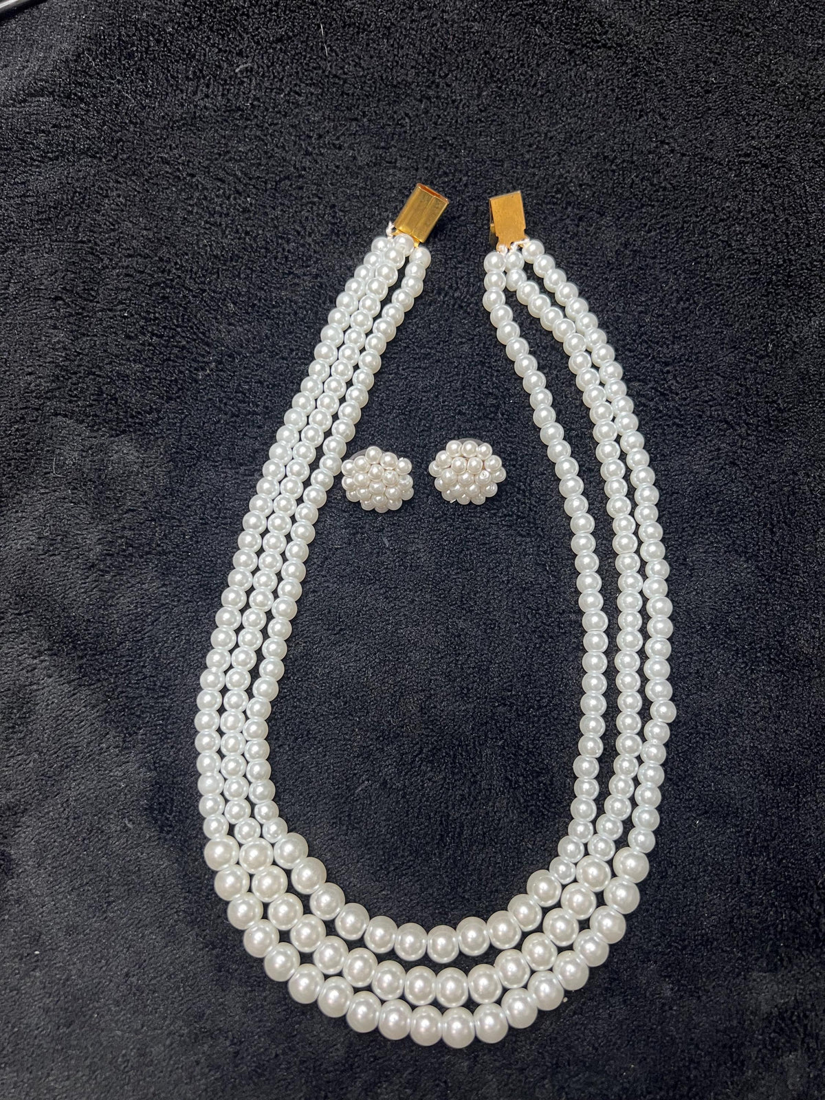 3-Layer Moti Mala Necklace Set | Red White Beaded Nepali Traditional Bridal Jewelry