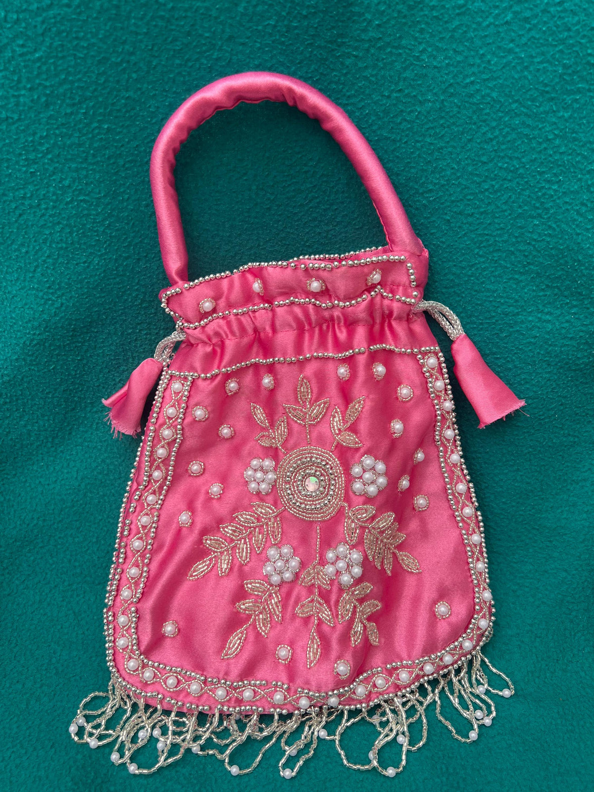Nepali Beaded Velvet Bag | Wedding Party Favor Pouch Traditional Gift Bag