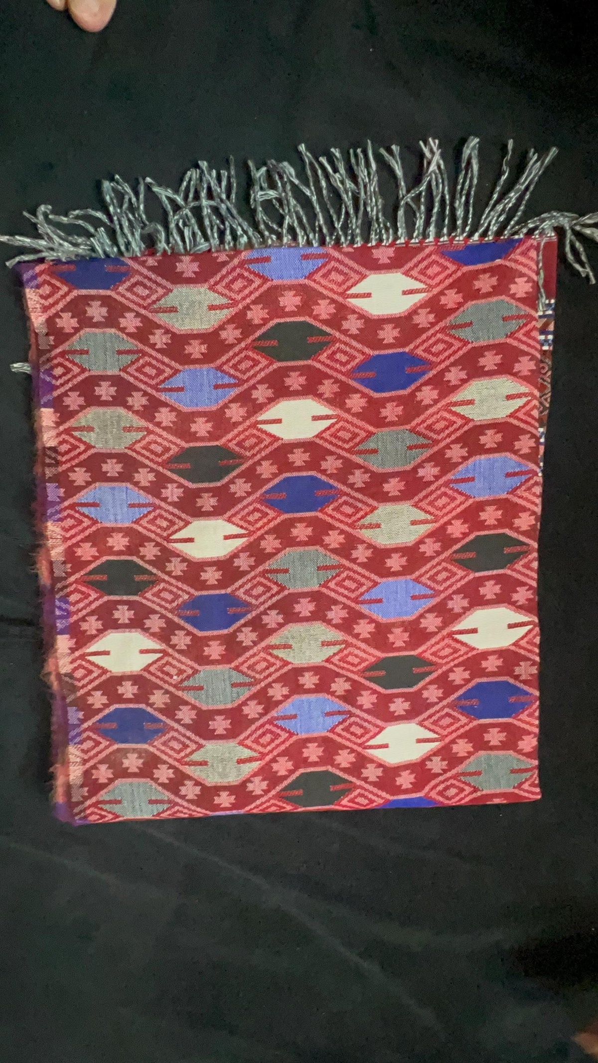 Hand-Stitched Nepali Dhaka Shawl | Traditional Cotton Scarf for Women Handwoven Gift