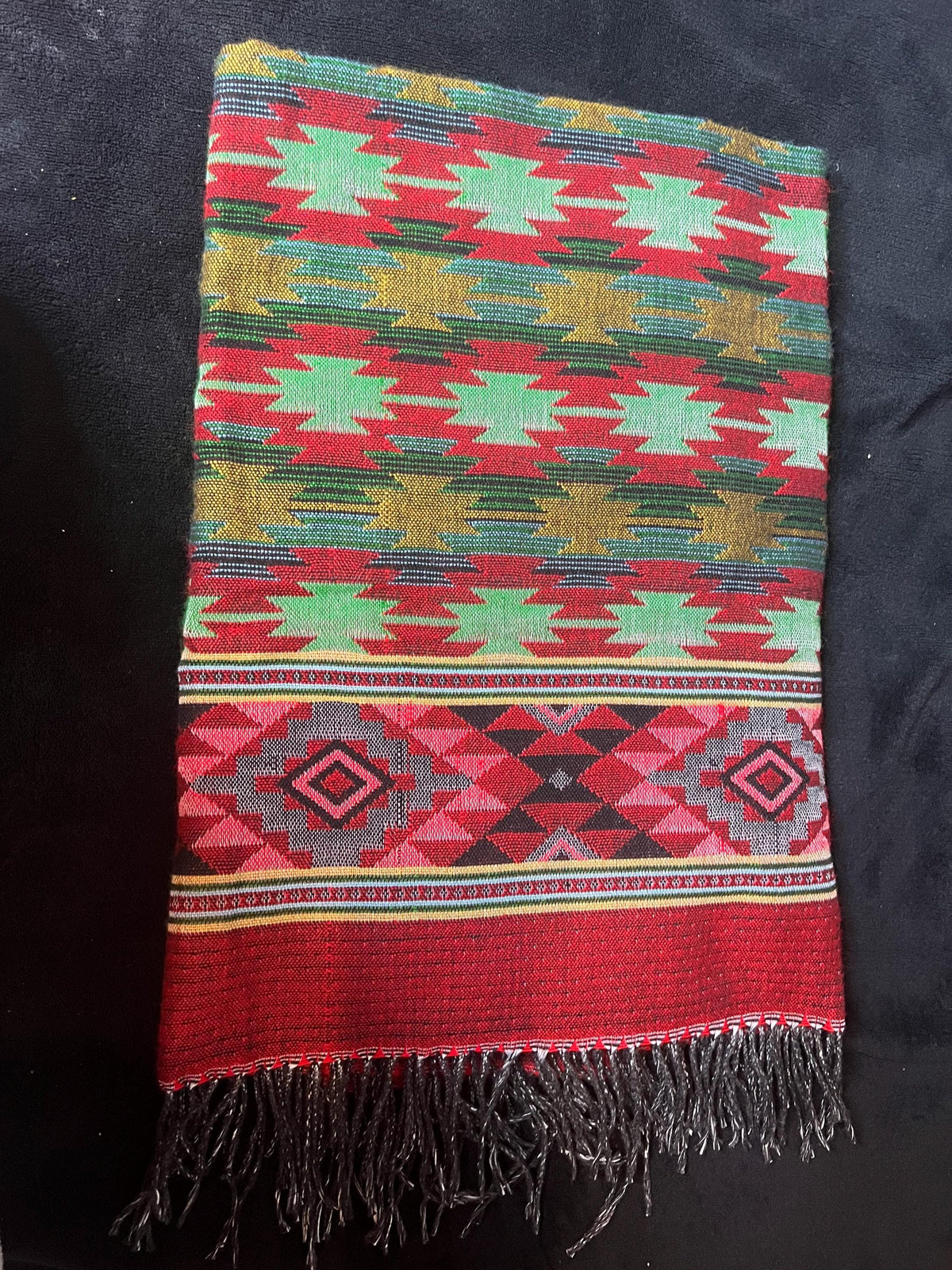 Hand-Stitched Nepali Dhaka Shawl | Traditional Cotton Scarf for Women Handwoven Gift