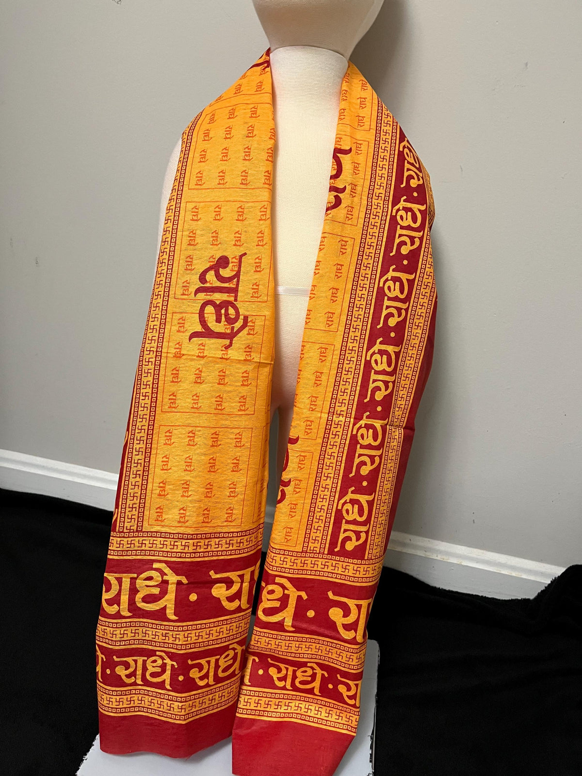 Cotton Altar Shawl | Om Namah Shivaya Hindu Prayer Wrap Meditation Scarf