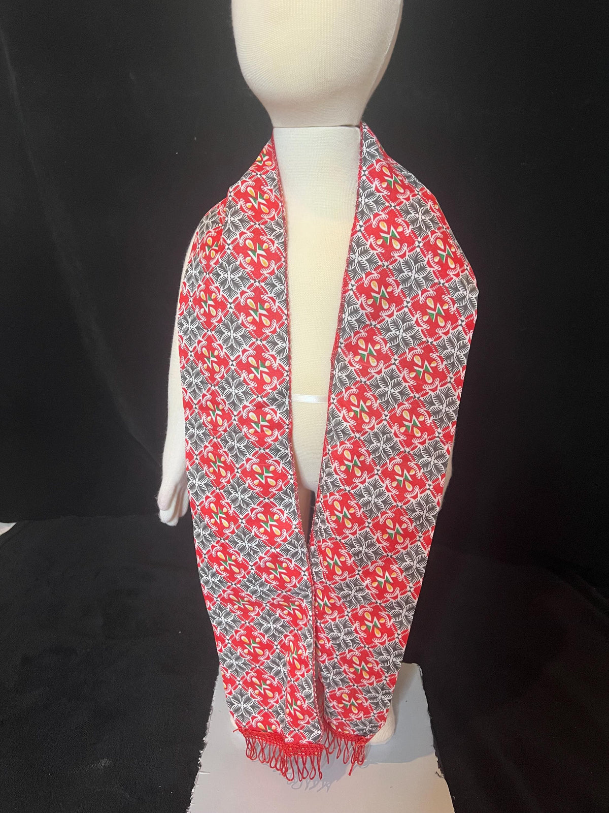 Nepali Dhaka Khada Scarf | Traditional Ceremonial Print Scarf for Men and Women