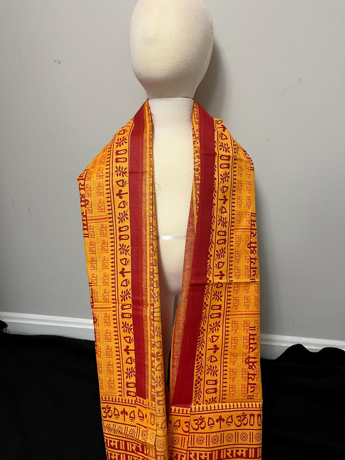 Cotton Altar Shawl | Om Namah Shivaya Hindu Prayer Wrap Meditation Scarf