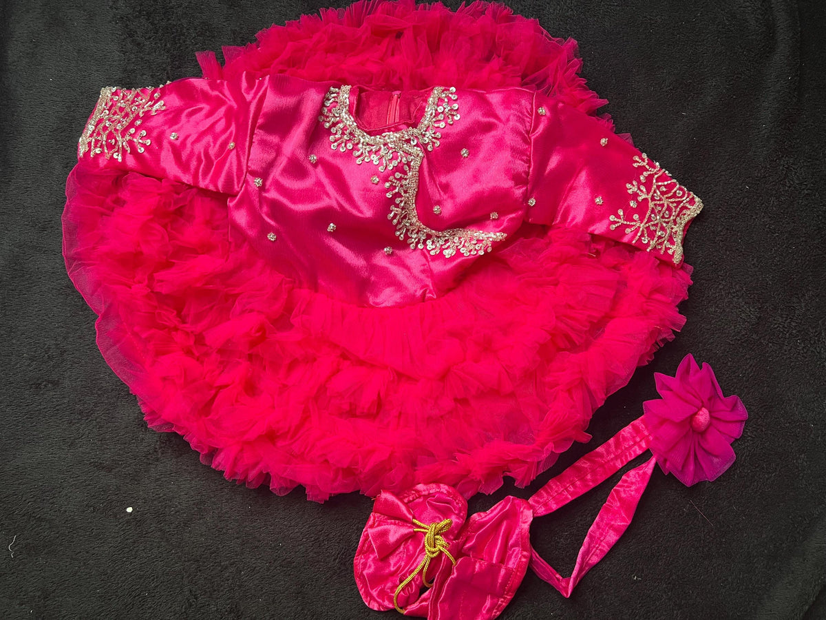 Baby Girl Pasni Dress | Annaprashan Rice Feeding Ceremony Frock Nepali Traditional Outfit