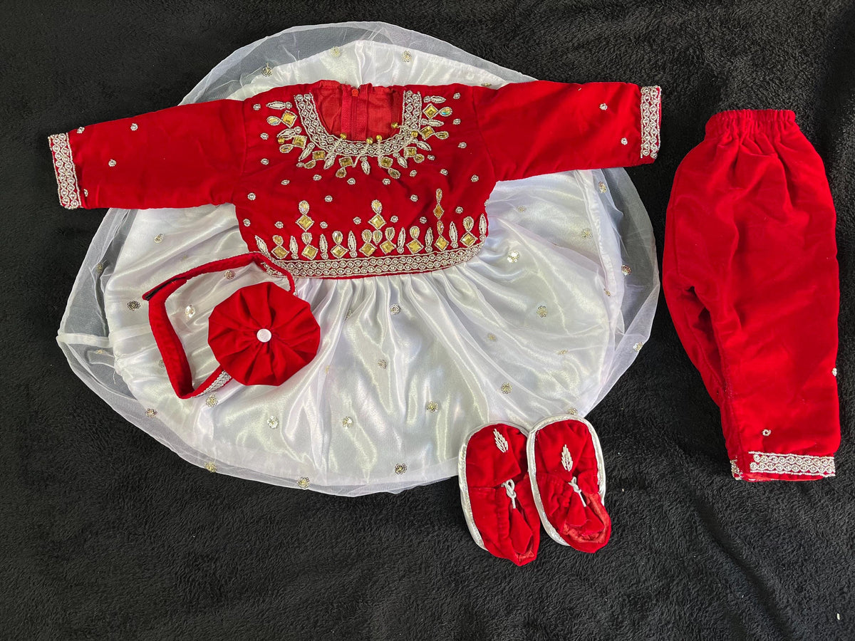 Baby Girl Pasni Dress | Annaprashan Rice Feeding Ceremony Frock Nepali Traditional Outfit
