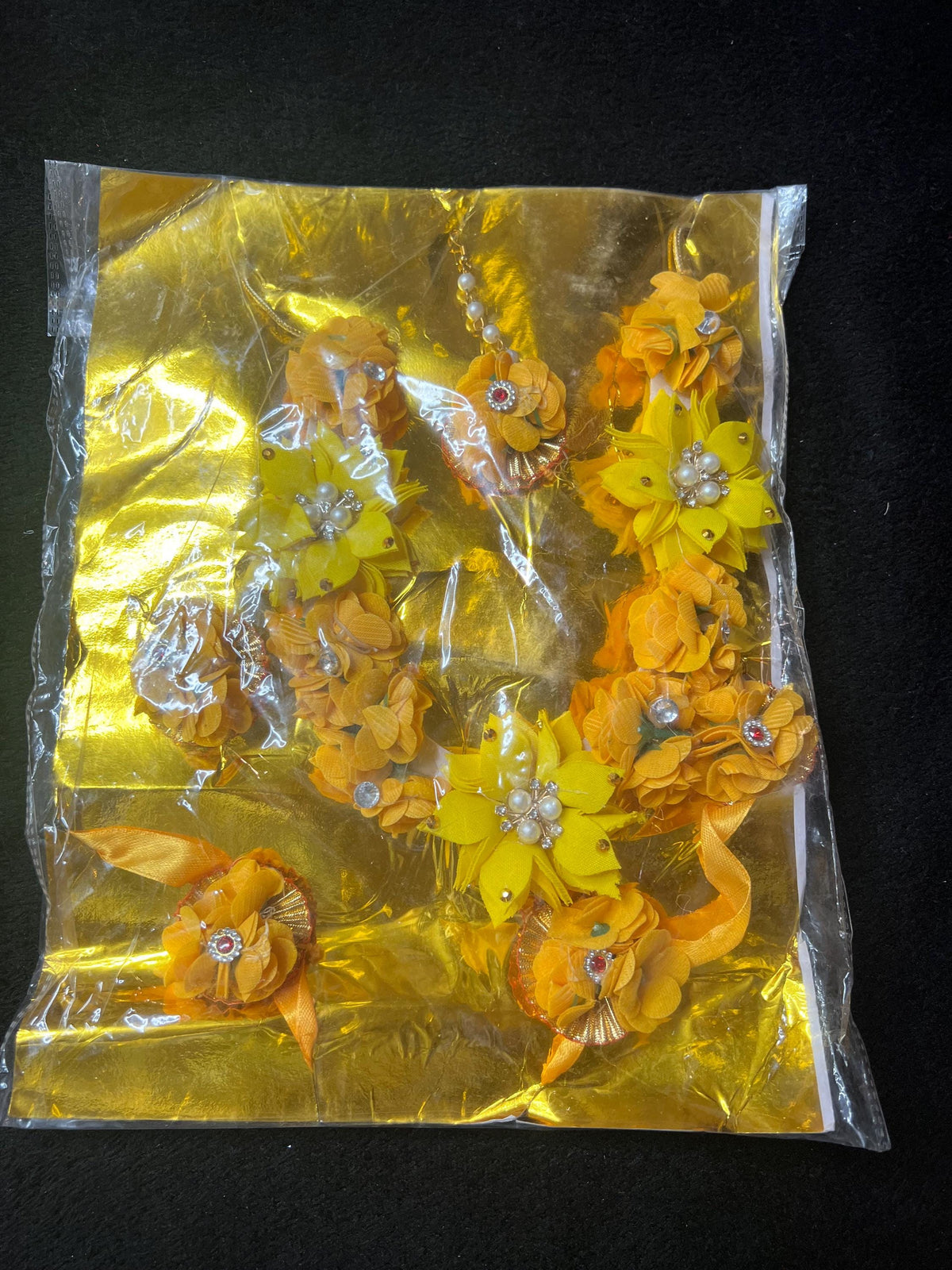 Haldi Flower Jewelry Set | Artificial Bridal Mehendi Ceremony Jewelry