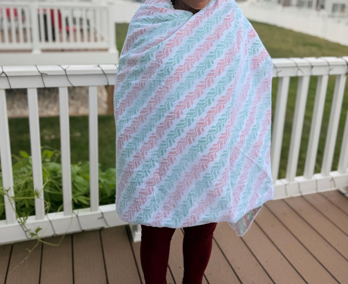Nepali Dhaka Khasto Shawl | Handwoven Malmal Traditional Scarf for Men Women Nepal Gift