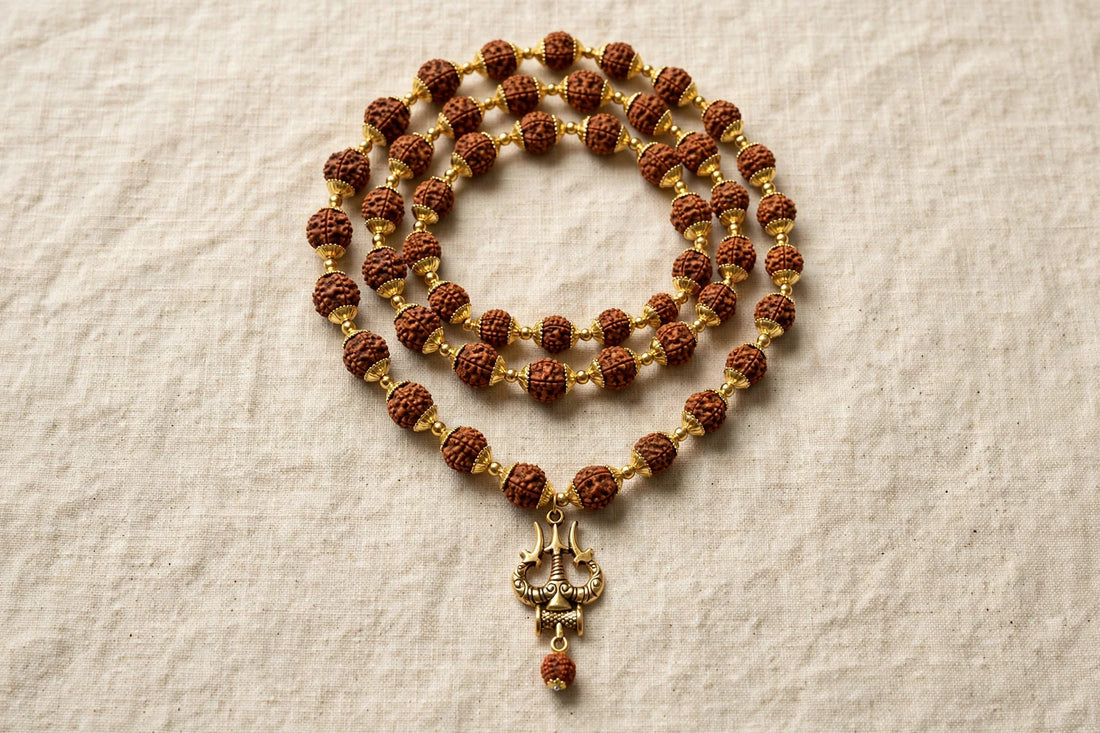 Rudraksha Mala Beads: 108 Prayer Beads for Meditation & Jewelry Making