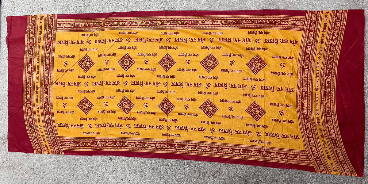 Cotton Altar Shawl | Om Namah Shivaya Hindu Prayer Wrap Meditation Scarf