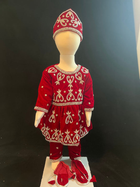 Baby Girl Pasni Dress | Annaprashan Rice Feeding Ceremony Frock Nepali Traditional Outfit