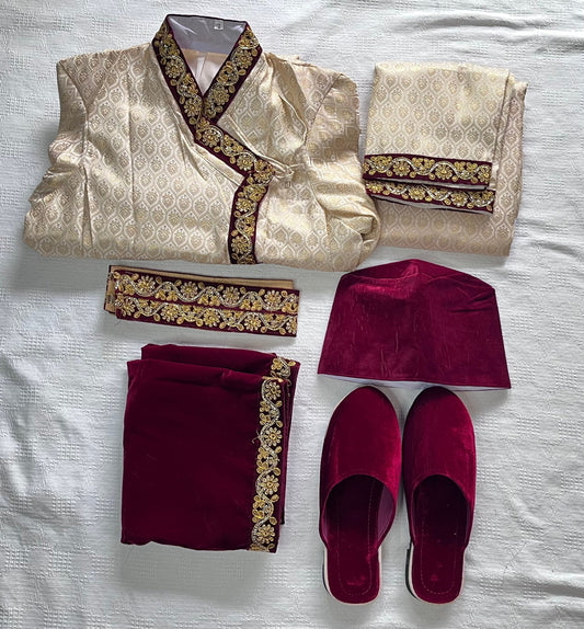 Nepalese Groom Wedding Dress | Daura Suruwal Set Traditional Nepali Men's Formal Wear