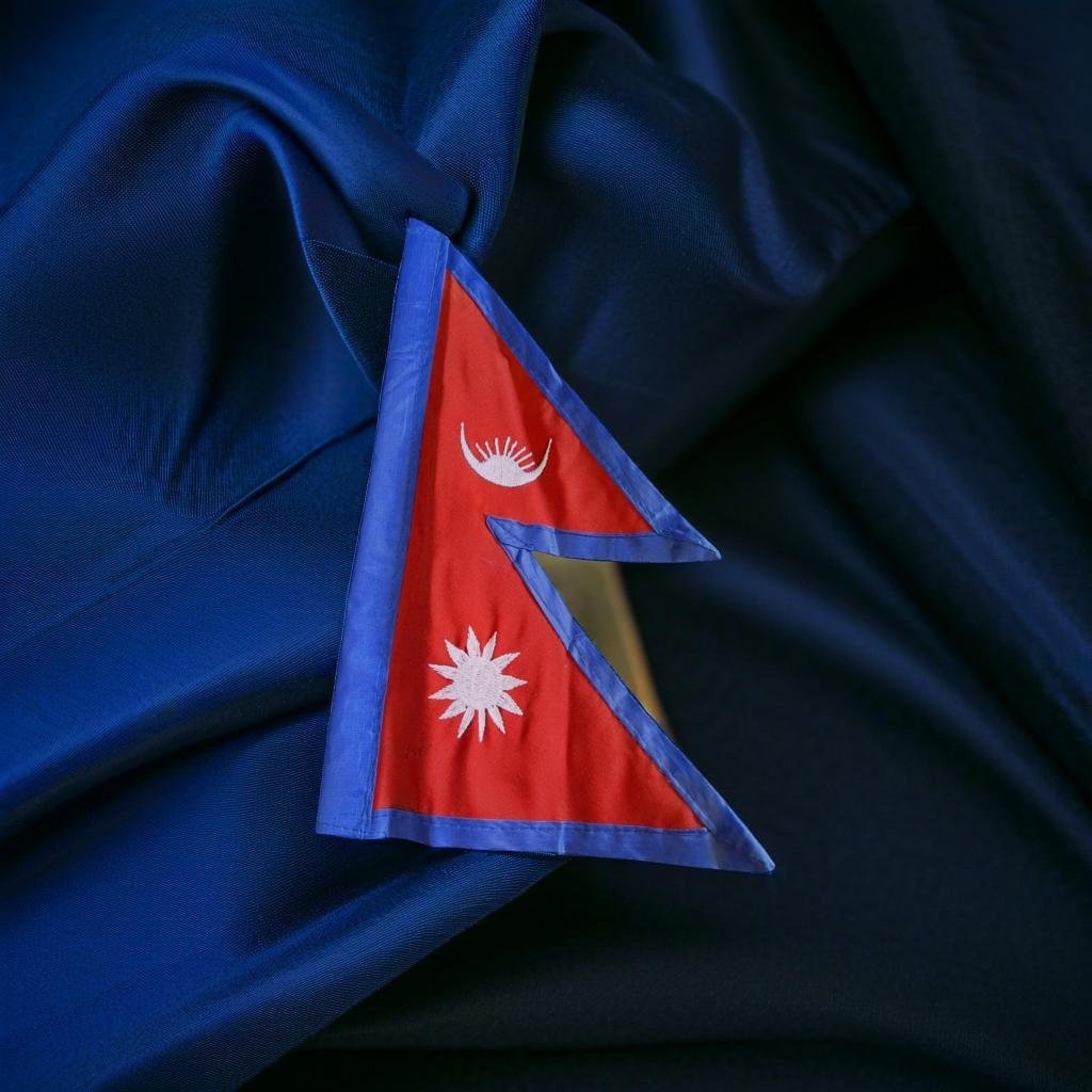 Nepali Flag with Stand | Nepal National Flag Desk Table Decor