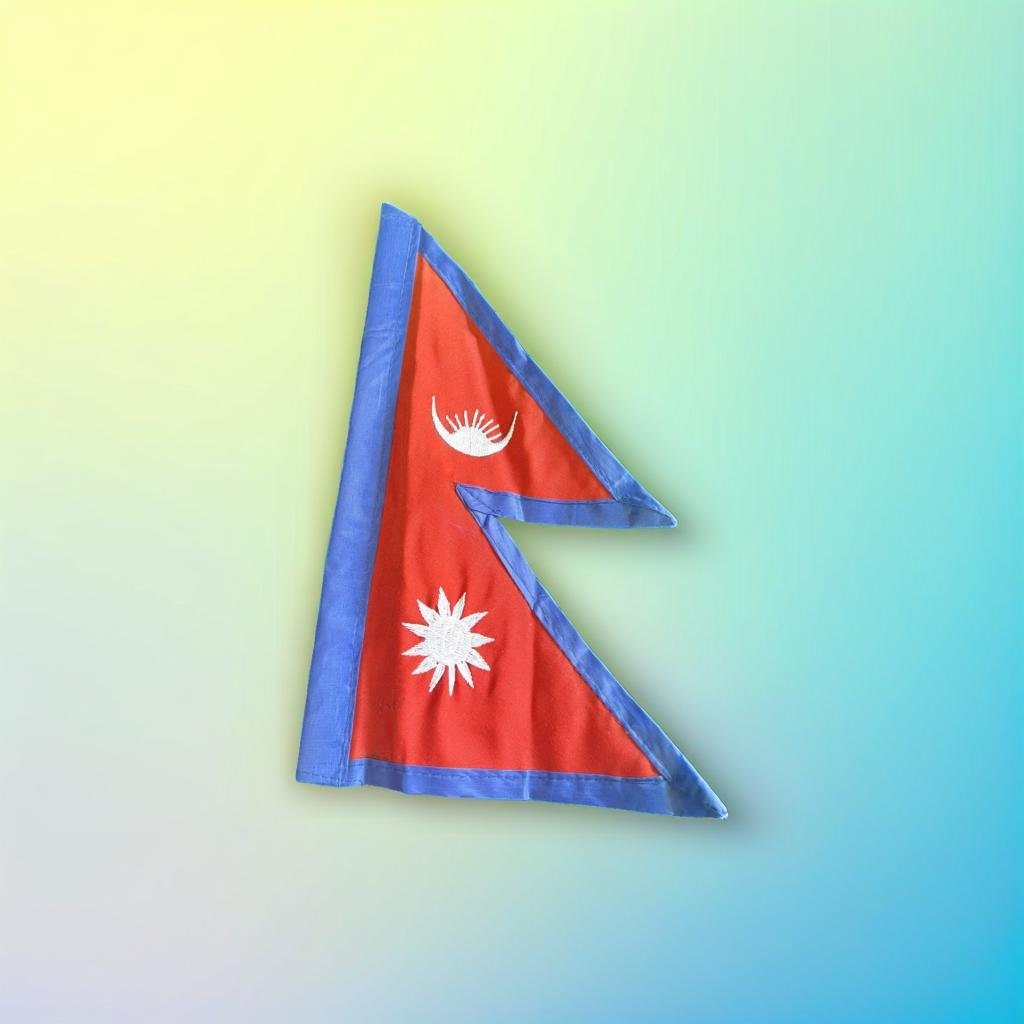 Nepali Flag with Stand | Nepal National Flag Desk Table Decor