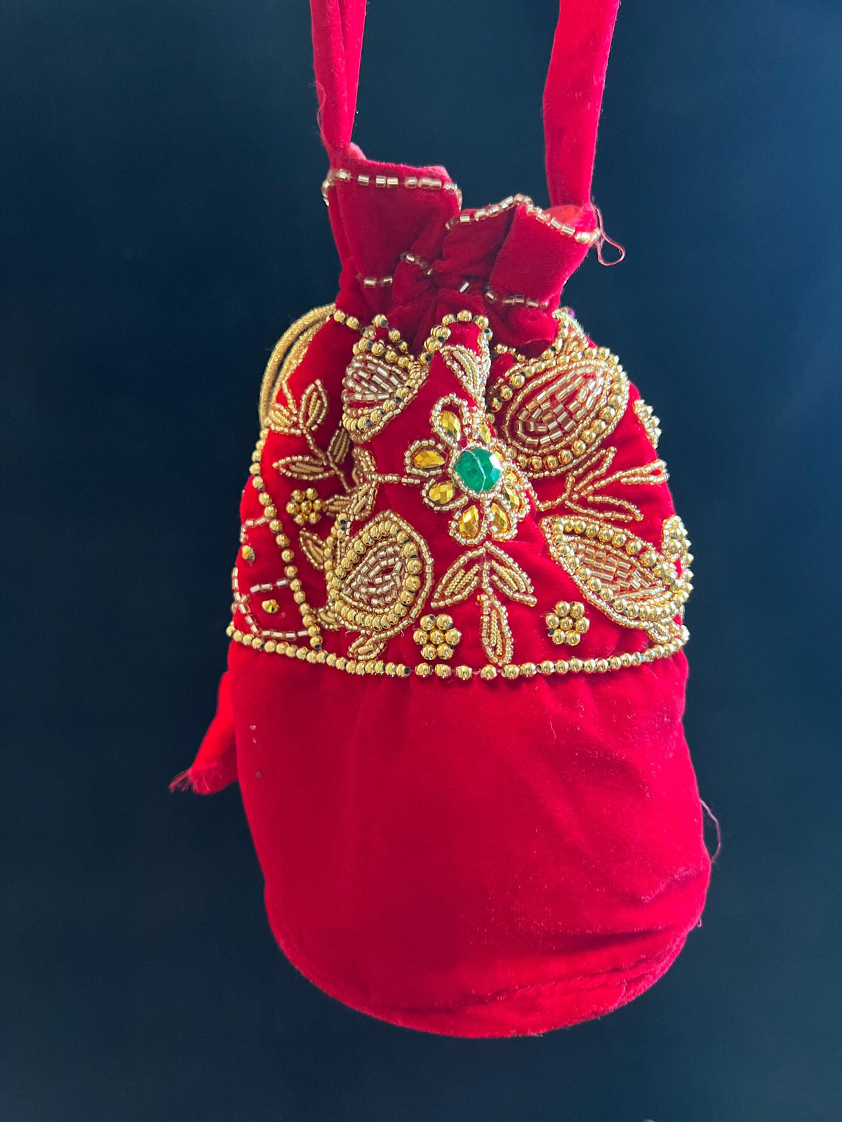 Nepali Beaded Velvet Bag | Wedding Party Favor Pouch Traditional Gift Bag