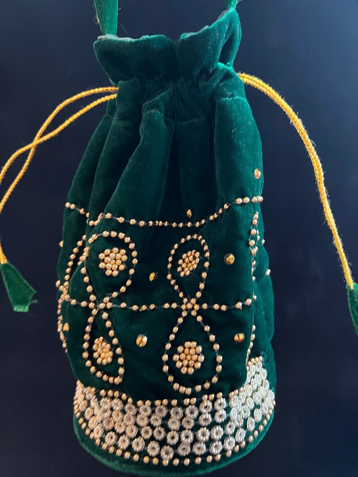 Nepali Beaded Velvet Bag | Wedding Party Favor Pouch Traditional Gift Bag