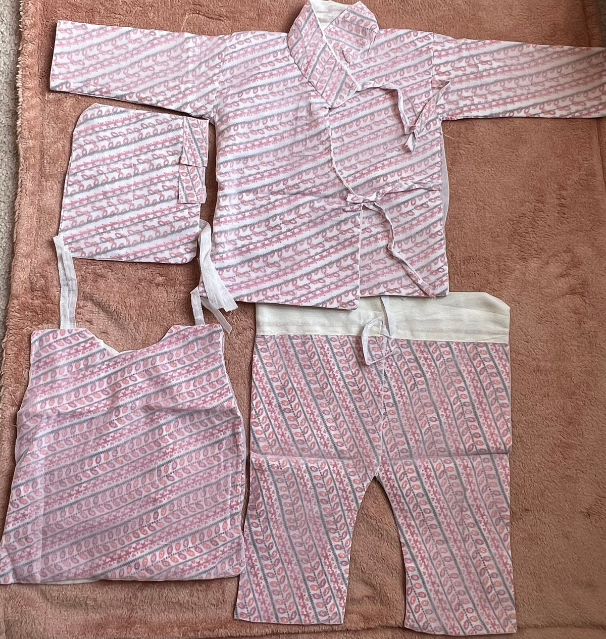 Nepali Dhaka Bhoto Set | Newborn Baby Malmal Outfit Pasni Ceremony Traditional Newari Dress