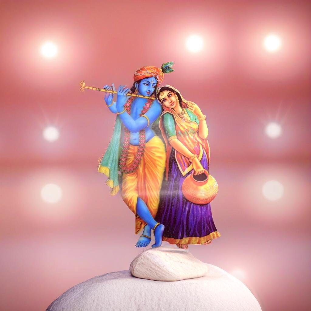 Hindu God 3D 5D Photo Print | Ganesh Laxmi Mata Radha Krishna Wall Art Decor