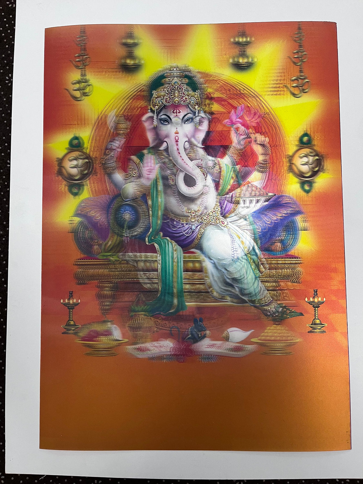 Hindu God 3D 5D Photo Print | Ganesh Laxmi Mata Radha Krishna Wall Art Decor