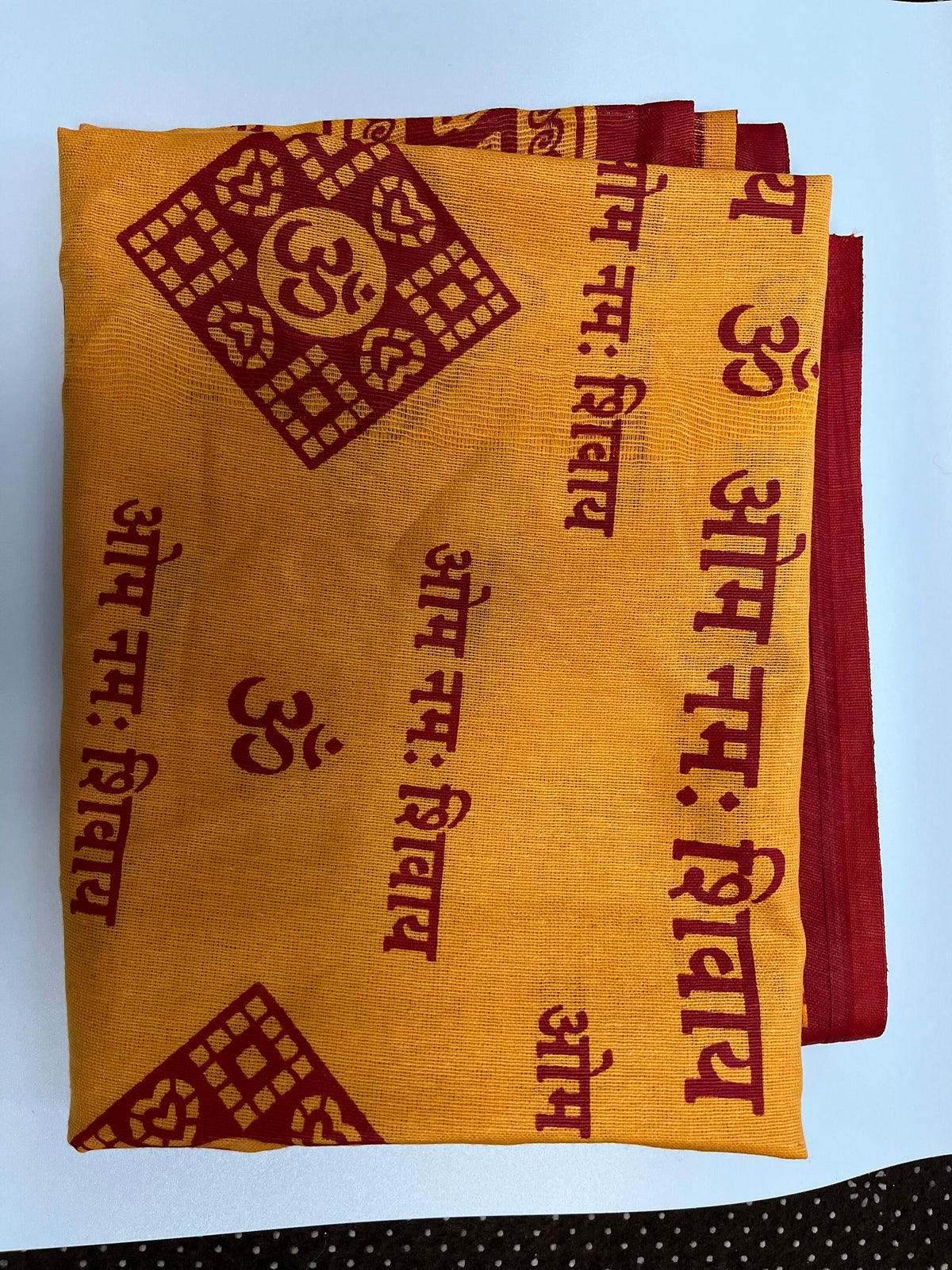 Cotton Altar Shawl | Om Namah Shivaya Hindu Prayer Wrap Meditation Scarf