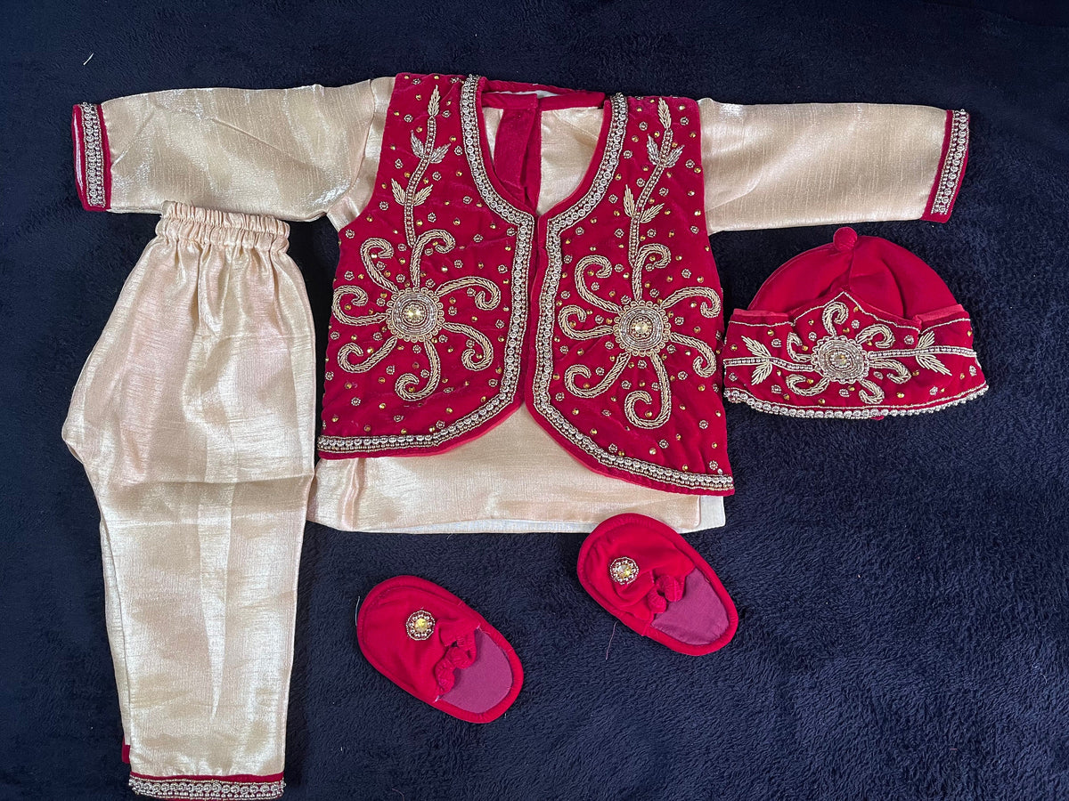 Handmade Pasni Set for Baby Boy | Boutique Daura Suruwal Rice Ceremony Dress