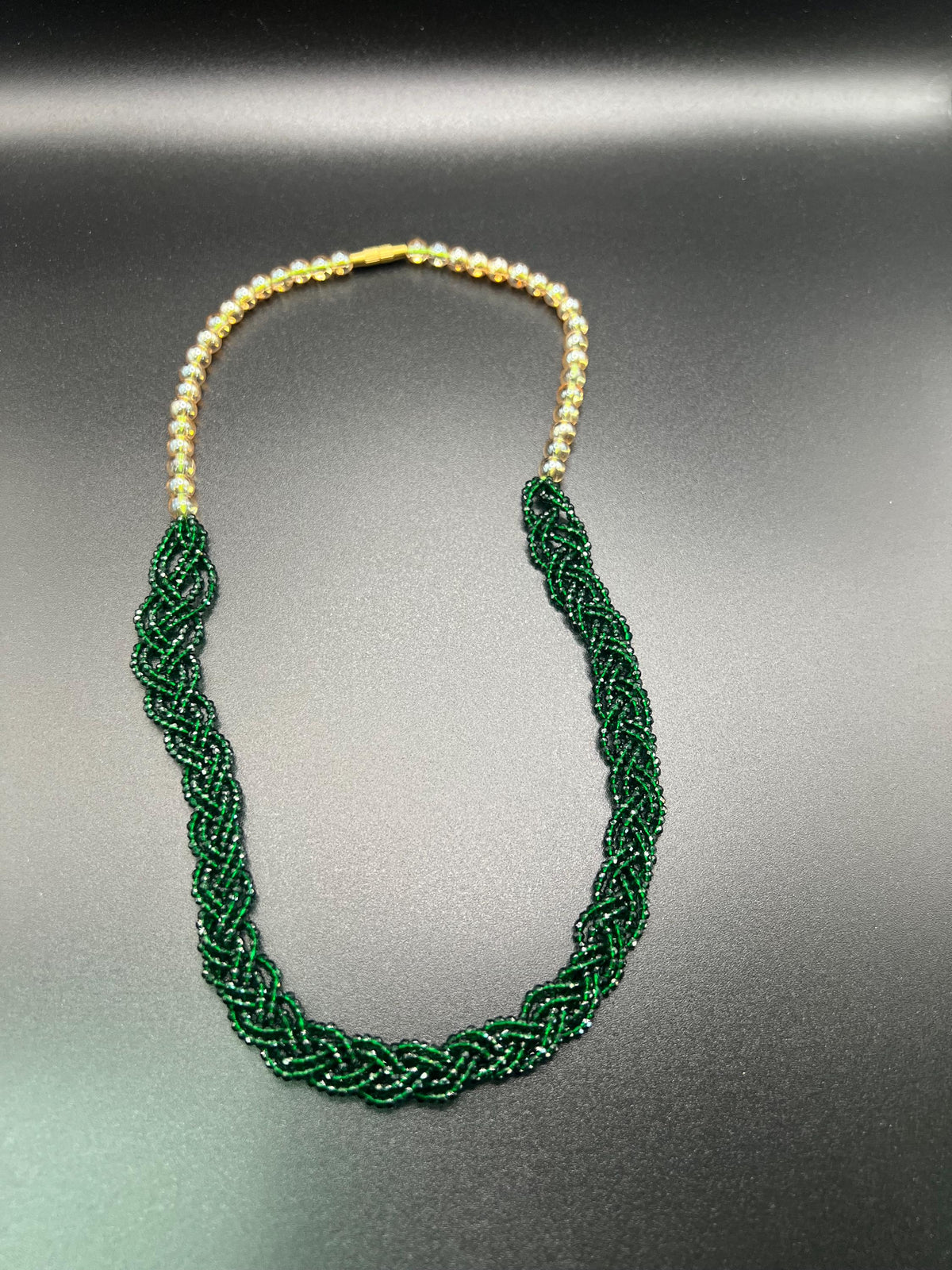 Red Pote Mangalsutra Necklace | Handmade Crystal Beads for Teej and Shravan Festival