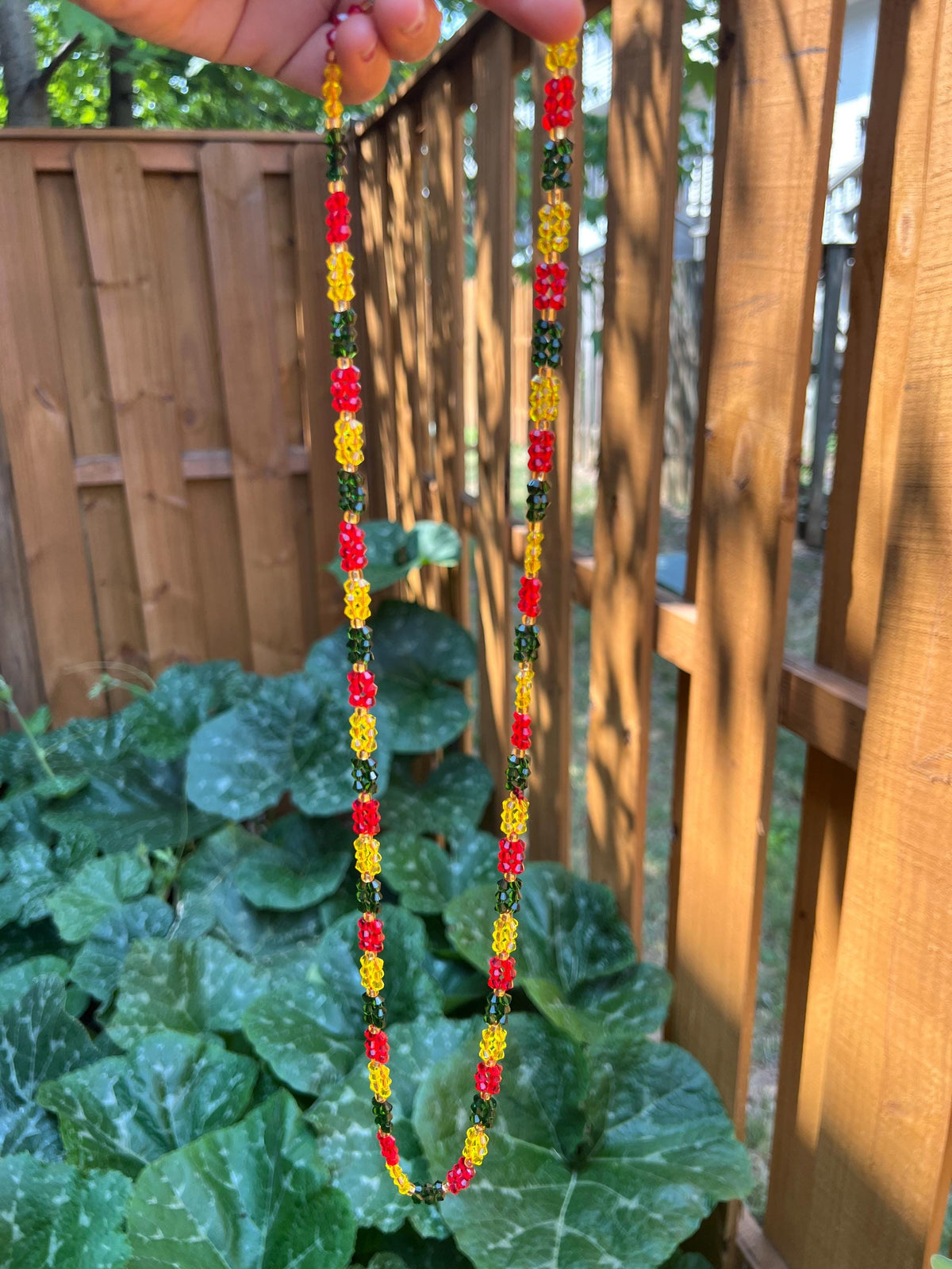 Red Pote Mangalsutra Necklace | Handmade Crystal Beads for Teej and Shravan Festival