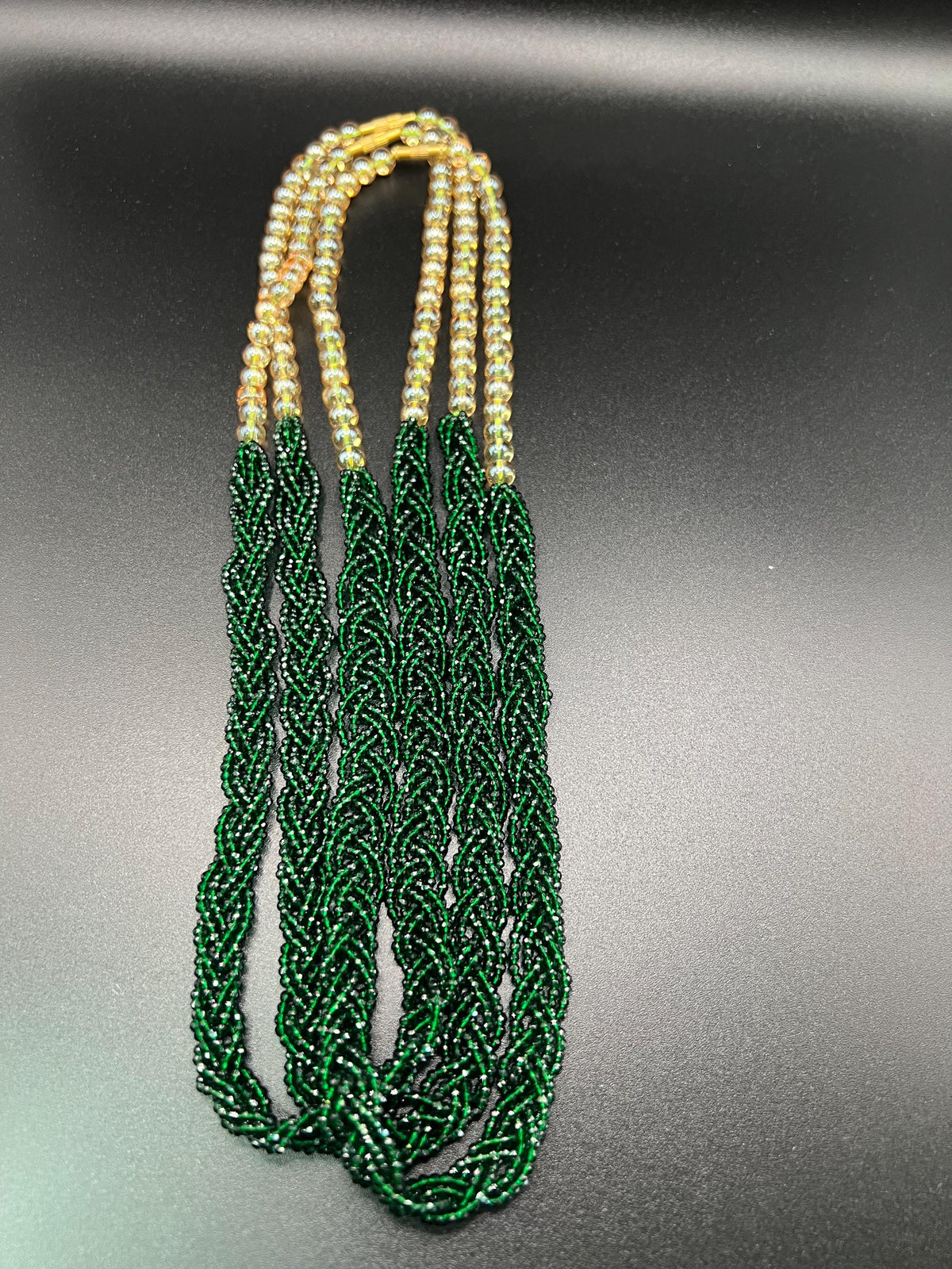 Red Pote Mangalsutra Necklace | Handmade Crystal Beads for Teej and Shravan Festival