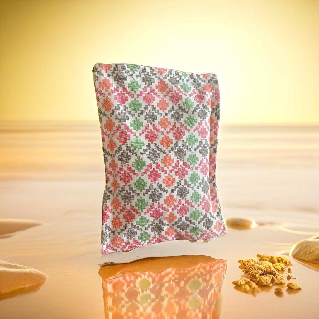 Organic Mustard Seed Pillow | Nepali Dhaka Fabric Cover Baby Ceremony Pillow Handmade