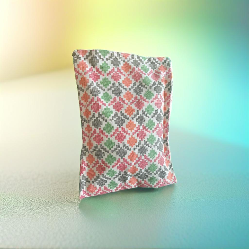Organic Mustard Seed Pillow | Nepali Dhaka Fabric Cover Baby Ceremony Pillow Handmade