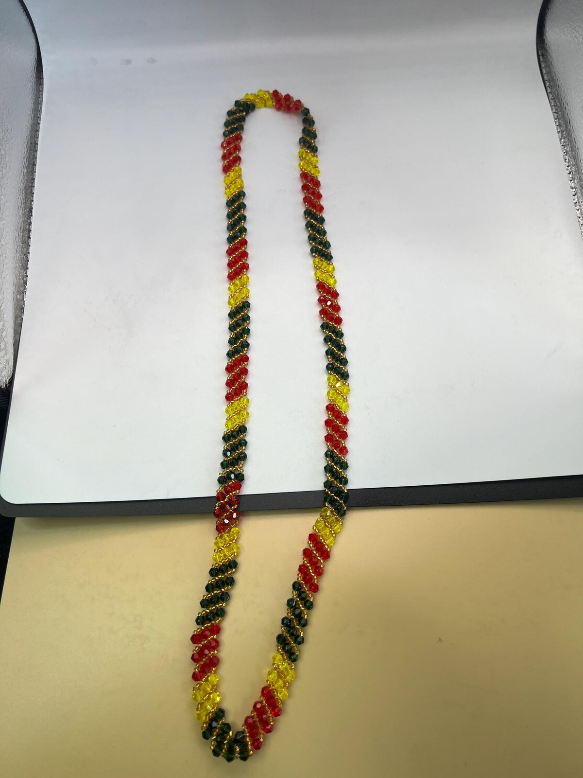 Red Pote Mangalsutra Necklace | Handmade Crystal Beads for Teej and Shravan Festival