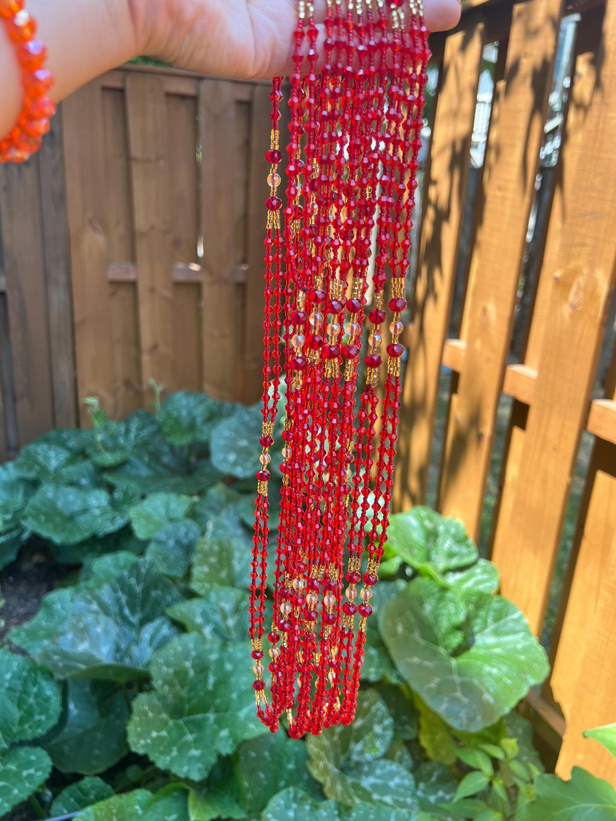 Red Pote Mangalsutra Necklace | Handmade Crystal Beads for Teej and Shravan Festival