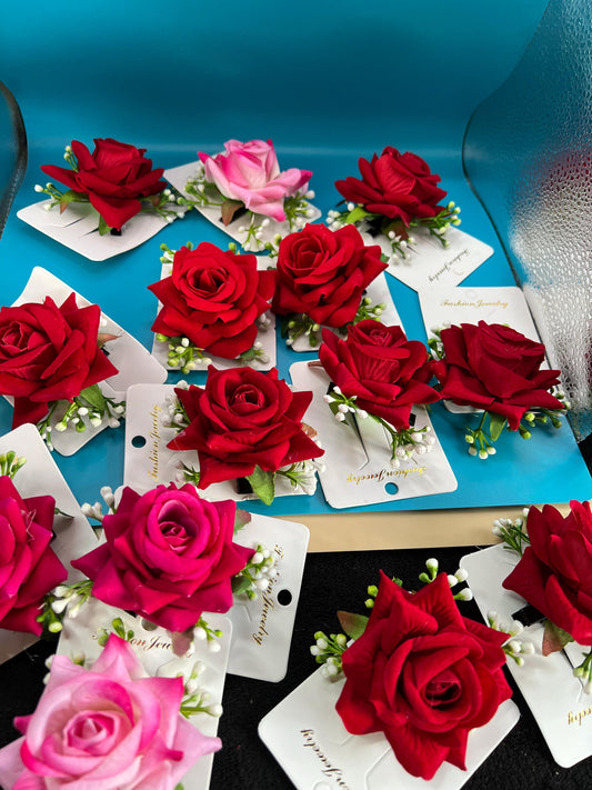 Rose Hair Clips | Wedding Bridal Hair Accessories Floral Clip Set