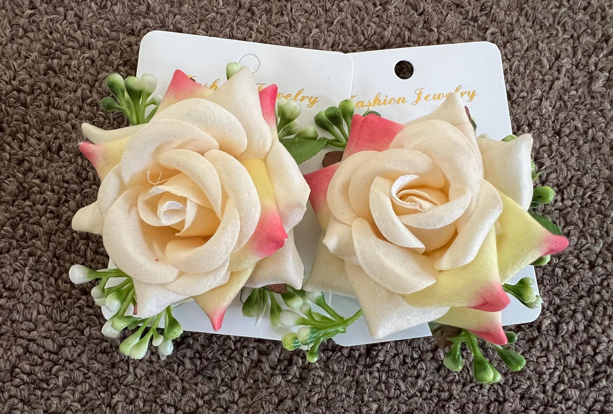 Rose Hair Clips | Wedding Bridal Hair Accessories Floral Clip Set