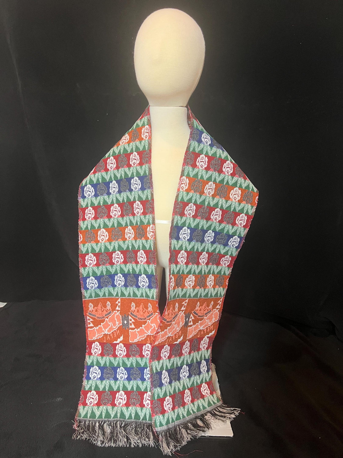 Nepali Dhaka Khada Scarf | Traditional Ceremonial Print Scarf for Men and Women