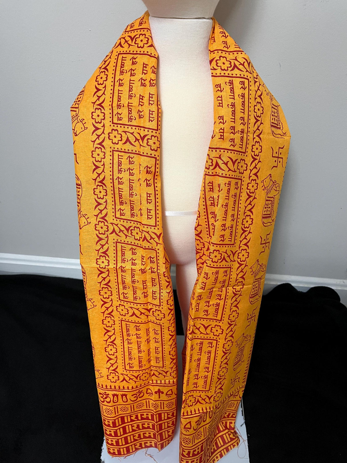 Cotton Altar Shawl | Om Namah Shivaya Hindu Prayer Wrap Meditation Scarf