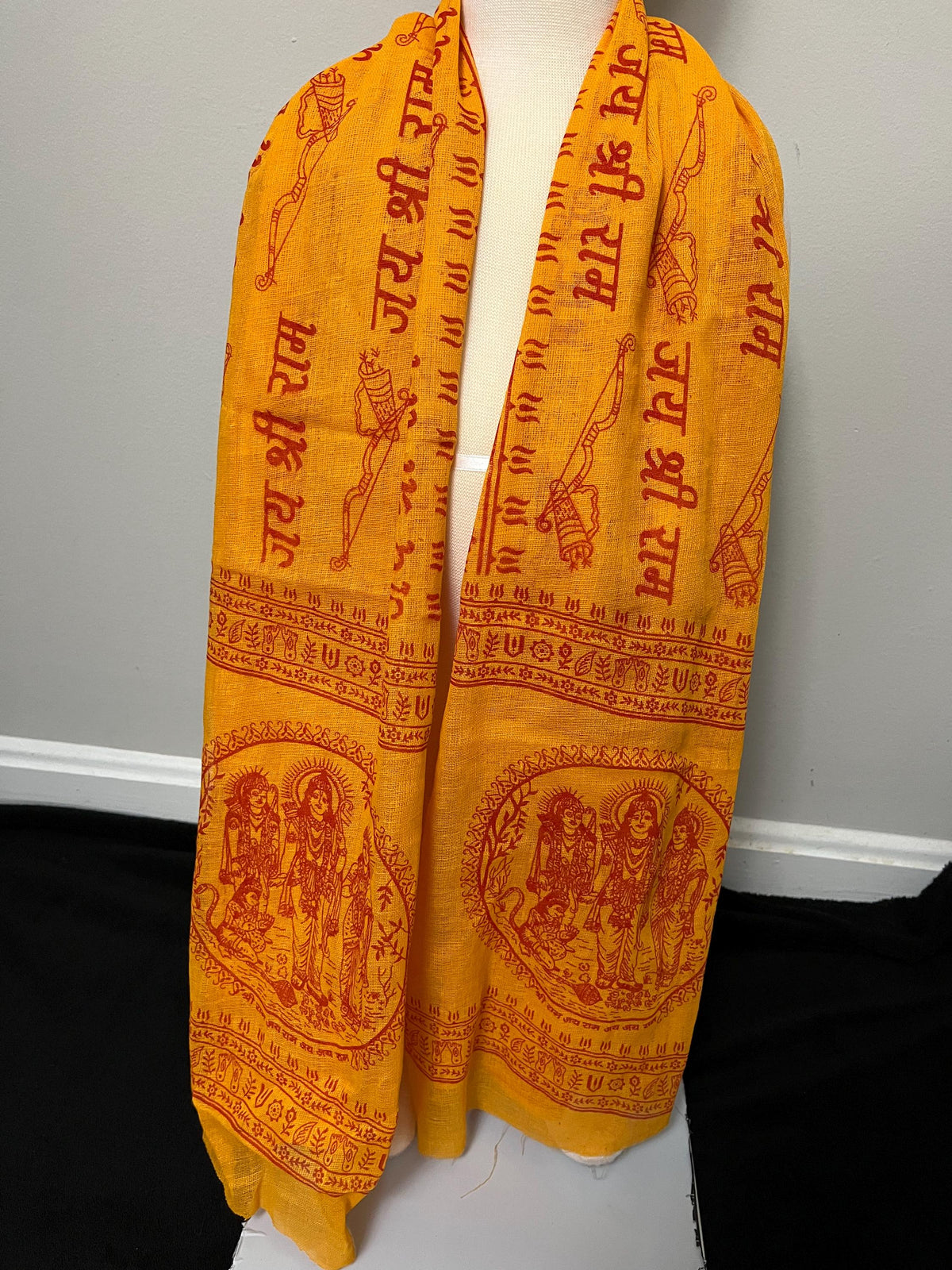 Cotton Altar Shawl | Om Namah Shivaya Hindu Prayer Wrap Meditation Scarf