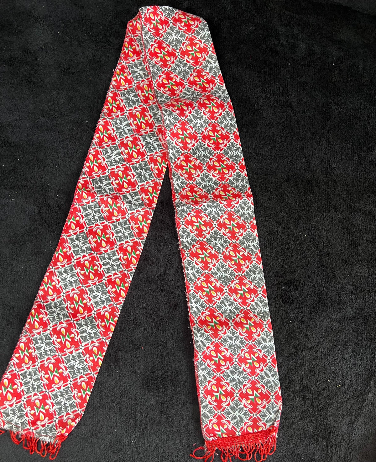 Nepali Dhaka Khada Scarf | Traditional Ceremonial Print Scarf for Men and Women