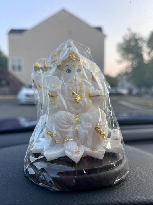 Baby Ganesha Statue Murti | Hindu God Idol for Car Dashboard Home Office