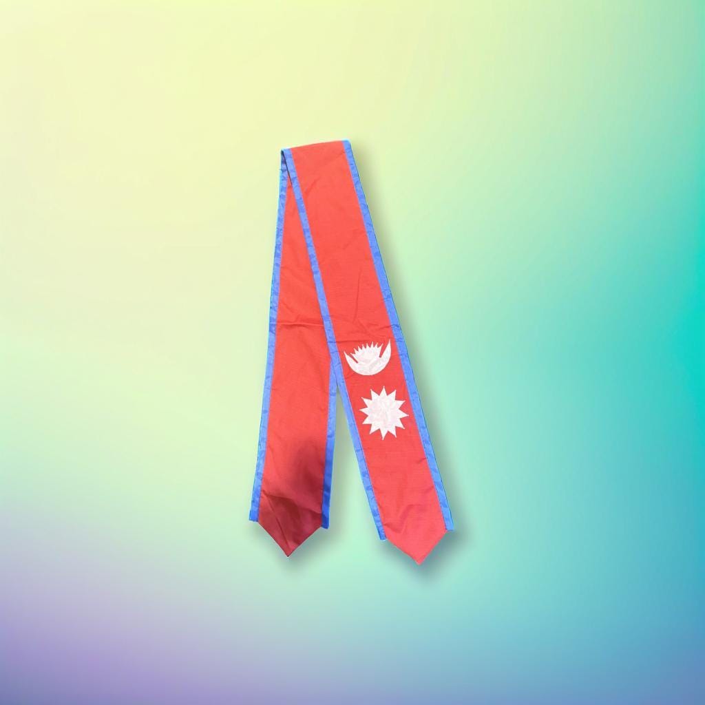 Nepal Flag Graduation Stole | Unisex International Sash Nepali Pride Grad Gift