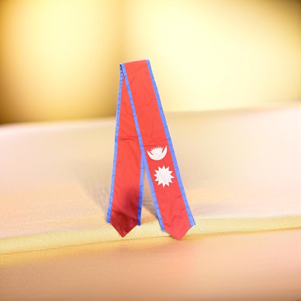 Nepal Flag Graduation Stole | Unisex International Sash Nepali Pride Grad Gift