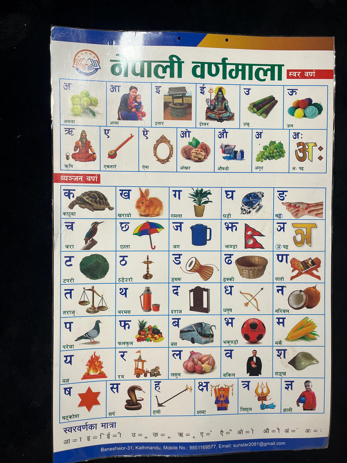 Nepali Varnamala Learning Chart | Nepali Alphabet Lessons for Kids Educational