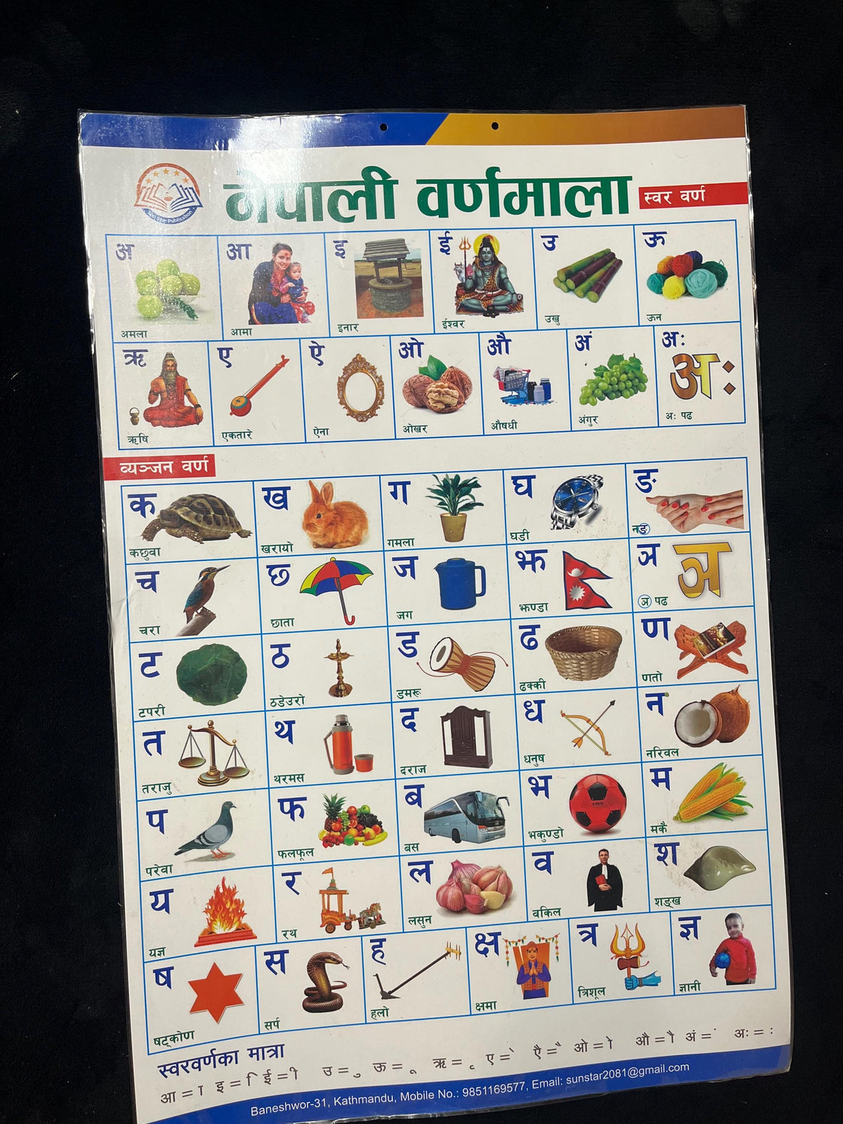 Nepali Varnamala Learning Chart | Nepali Alphabet Lessons for Kids Educational