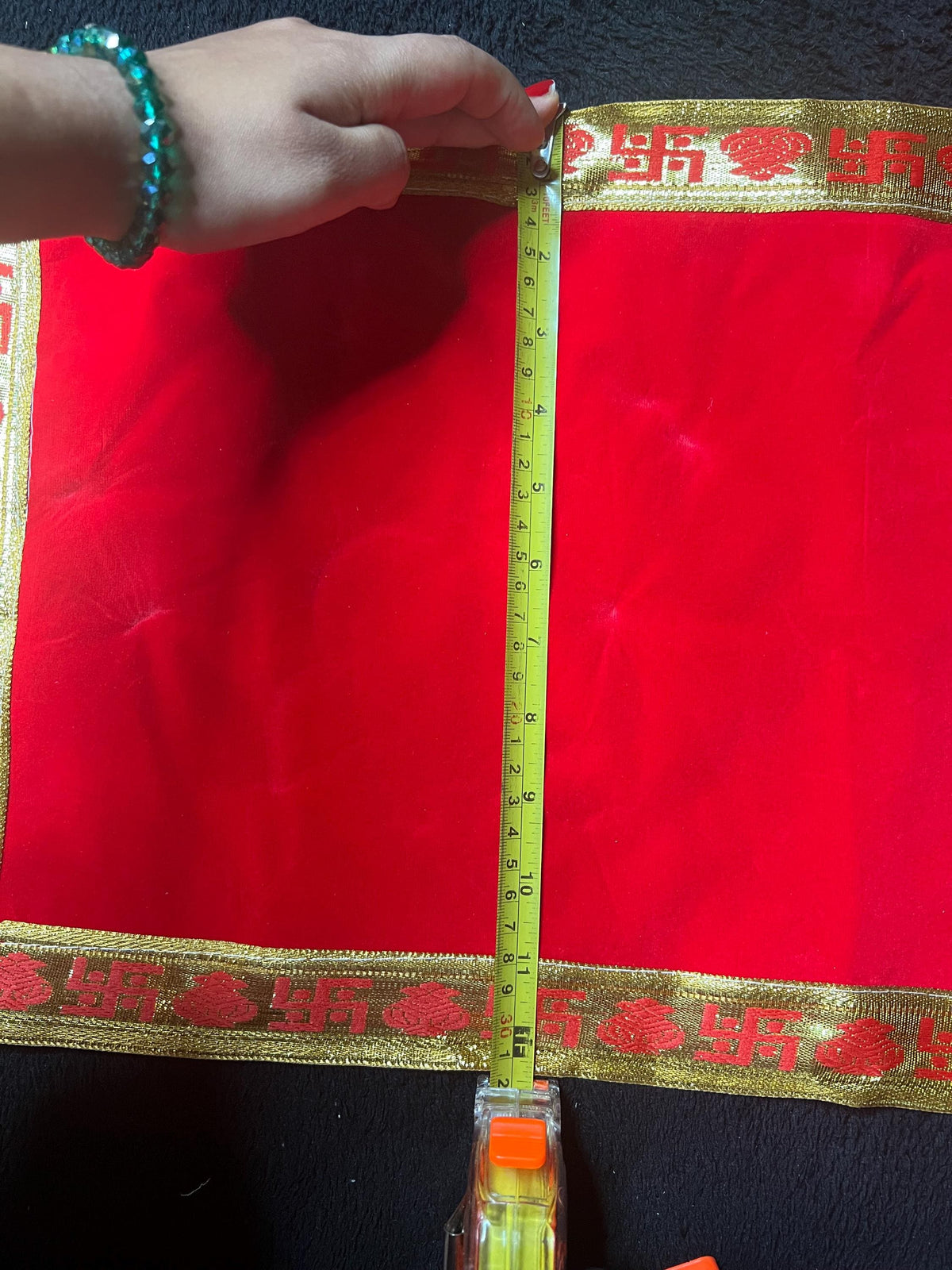 Red Velvet Pooja Aasan | Ritual Prayer Mat Big Medium Small Sizes
