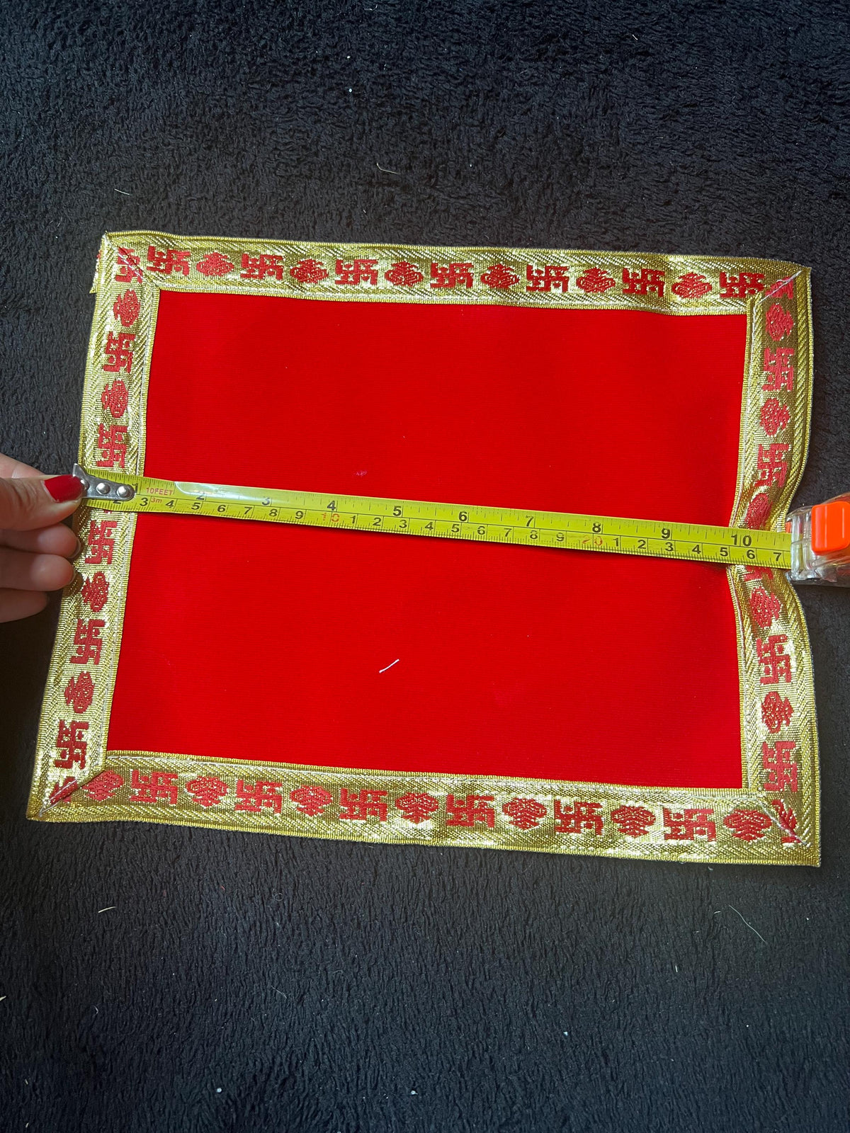 Red Velvet Pooja Aasan | Ritual Prayer Mat Big Medium Small Sizes